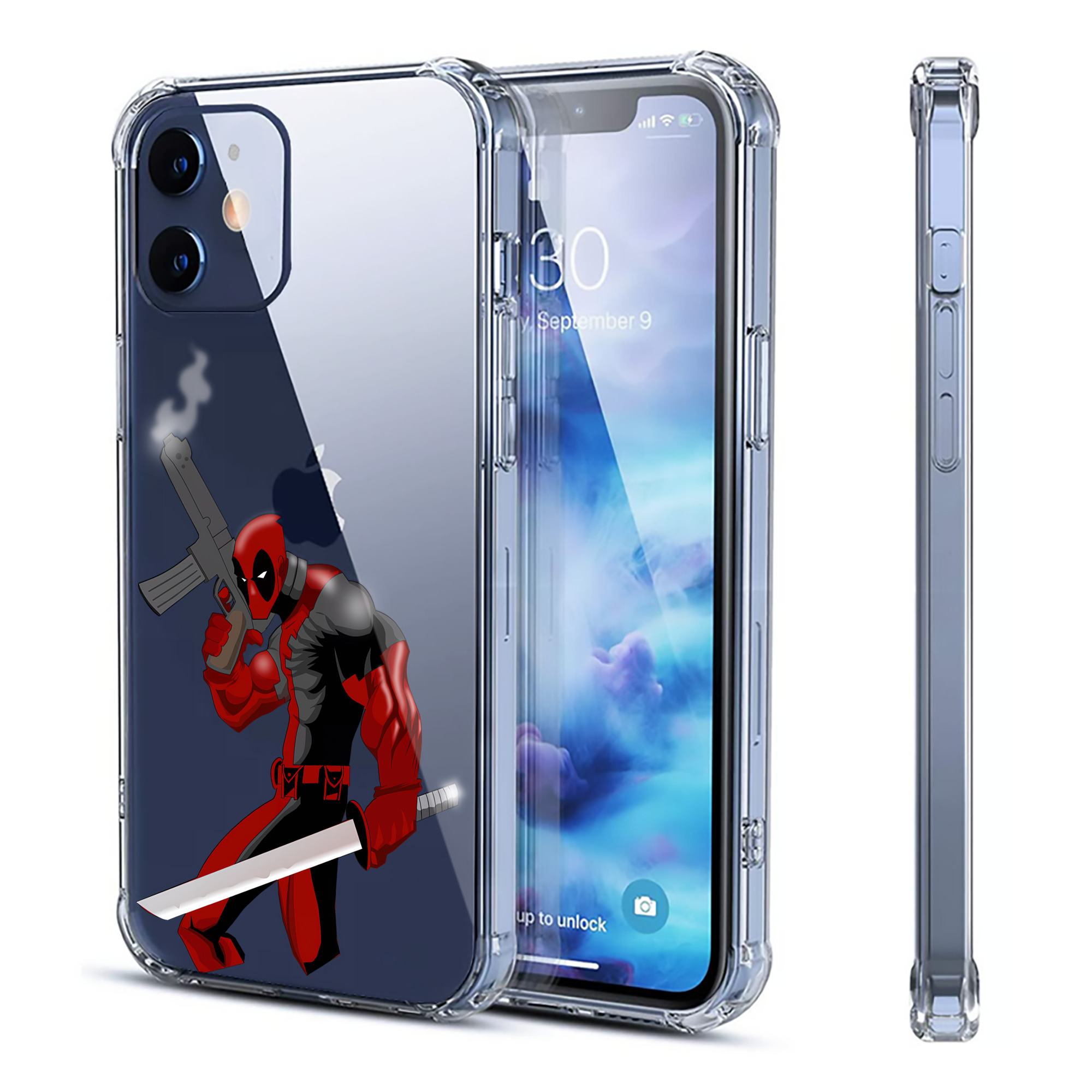 （画像用） Deadpool デッドプール 【iPhone 12シリーズ対応】透明スマホケース（クリアソフトケース）